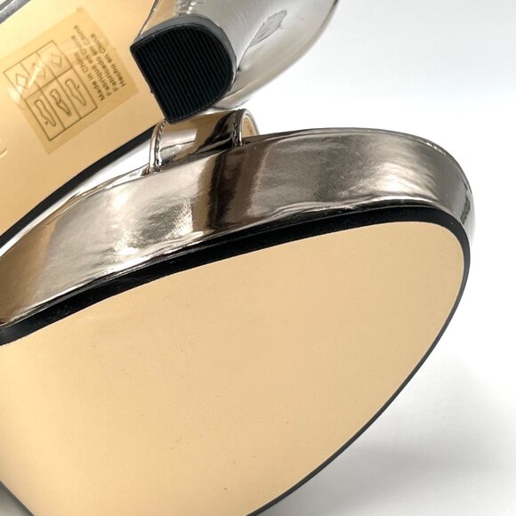 Touch Ups Womens 10M Metallic Silver Pewter Platform Dress Sandals Heels Shoes - Picture 12 of 16